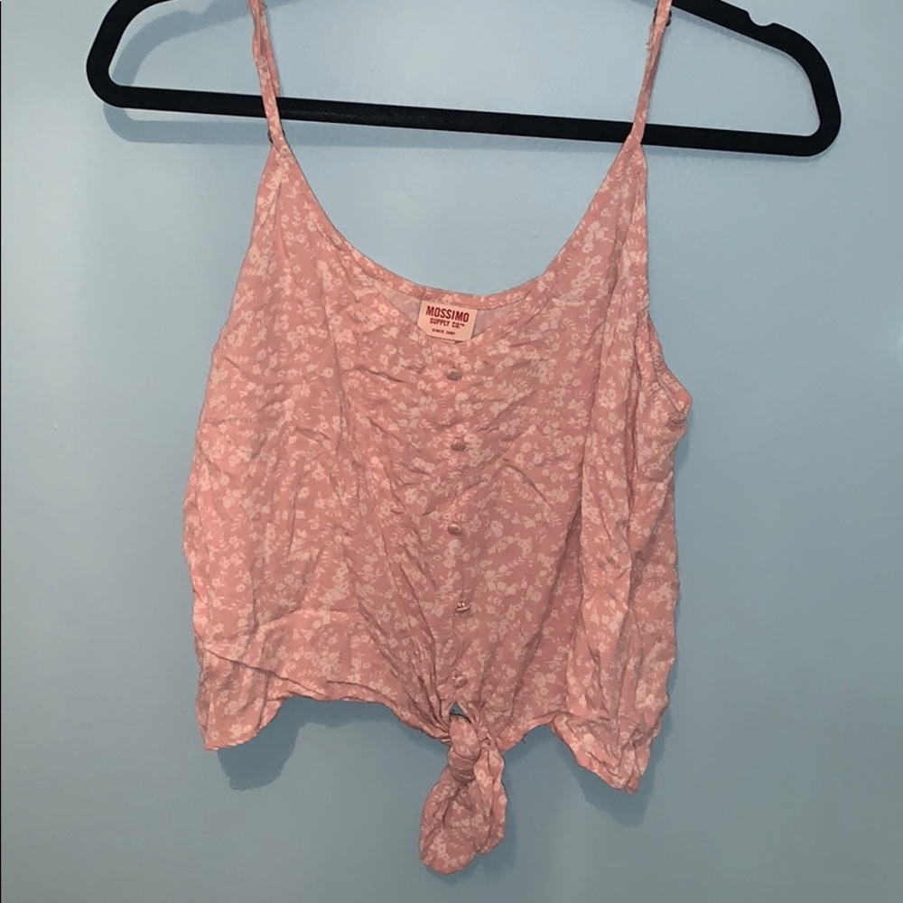 Floral pink crop tank top!